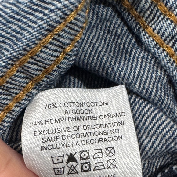 Lucky Brand Lucky Legend Patchwork Mid Rise Boy Denim Hemp Cotton Blue Jeans 28 - Picture 15 of 16